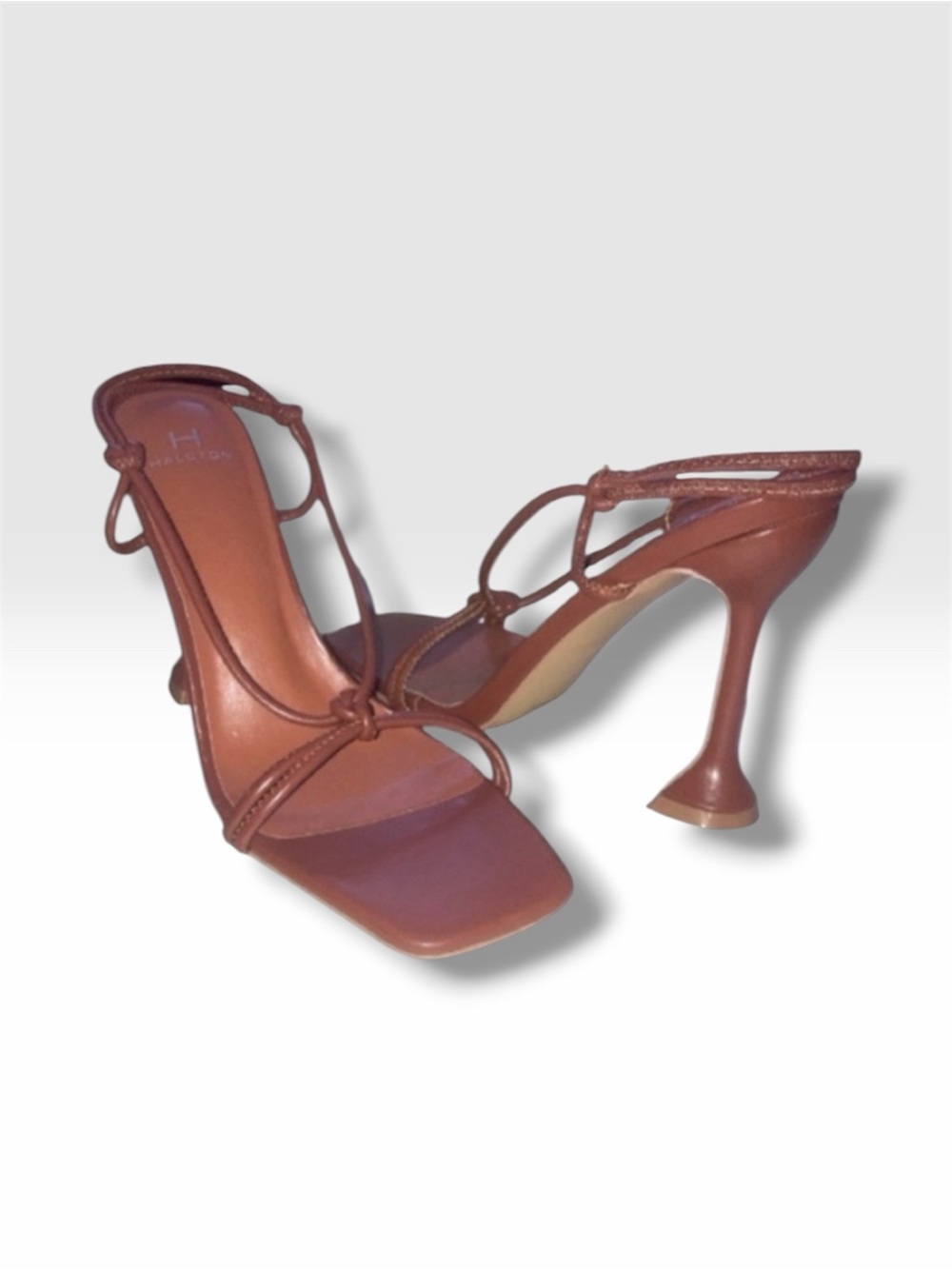 H Halston Women's Picasso Lace-Up Dress Sandals Size 8.5 in tan - Picture 2 of 15